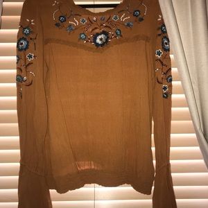 Cute gold floral blouse